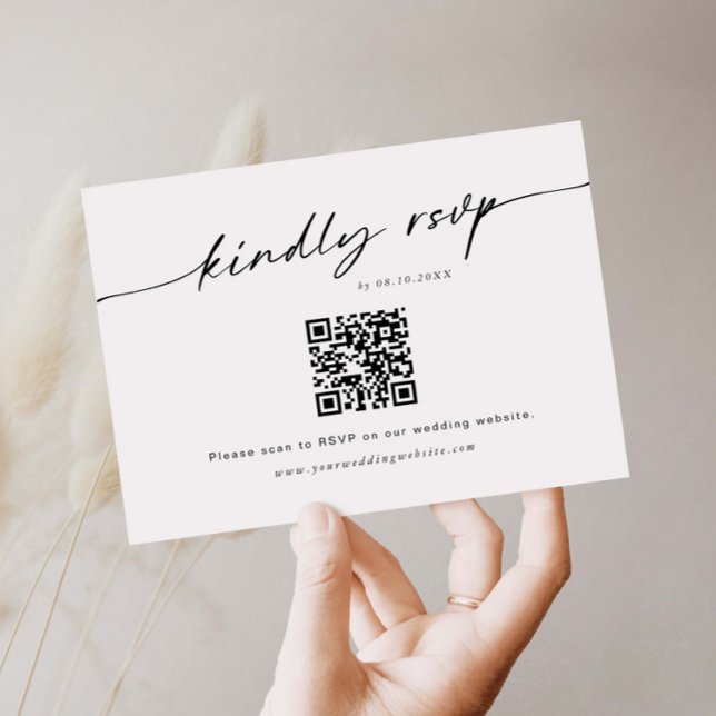 Minimalist Website RSVP Barcode Enclosure Card (Creator Uploaded)