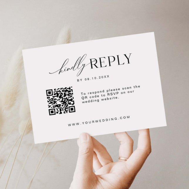 Minimalist Website RSVP Barcode Enclosure Card (Creator Uploaded)