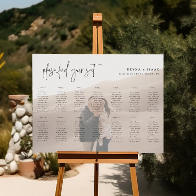 Minimalist Wedding 14 Table Photo Seating Chart Foam Board (Creator Uploaded)