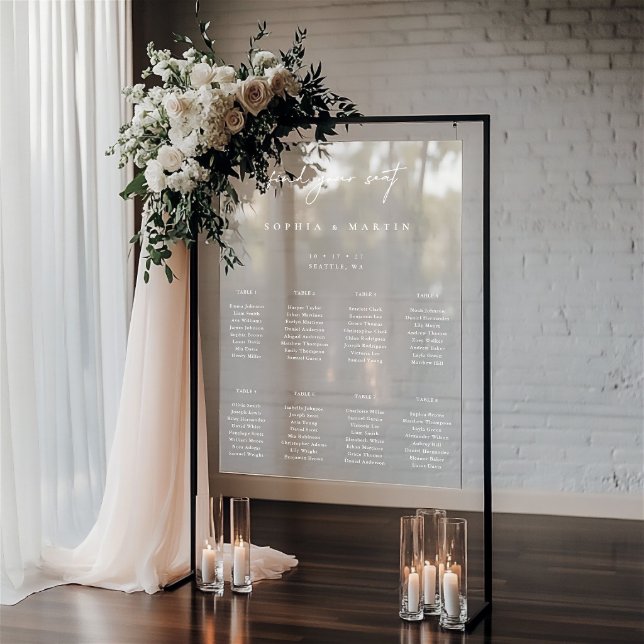 Minimalist Wedding Acrylic Seating Chart Sign (Minimalist Wedding Acrylic Seating Chart Sign)