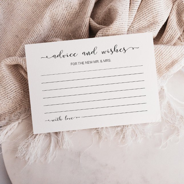 Minimalist Wedding Advice And Wishes Card (Minimalist Wedding Advice And Wishes Card)