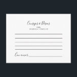 Minimalist Wedding Advice & Desires Card<br><div class="desc">This minimalist wedding advice and wish card is perfect for a modern Spanish wedding. These cards are perfect for a wedding,  a bride's shower,  a baby shower,  a graduation party and more. Customize the cards with the names of the bride and groom,  future parents or graduates.</div>