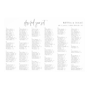 Minimalist Wedding Alphabetical Seating Chart