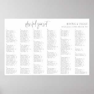 Minimalist Wedding Alphabetical Seating Chart