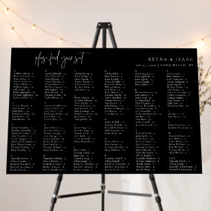 Minimalist Wedding Alphabetical Seating Chart Foam Board