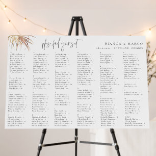 Minimalist Wedding Alphabetical Seating Chart Foam Board