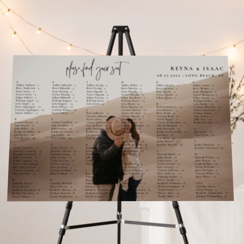 Minimalist Wedding Alphabetical Seating Chart  Foam Board