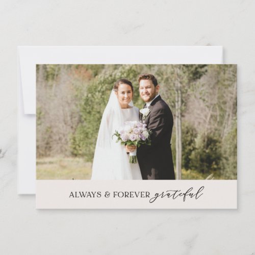 Minimalist Wedding Always and Forever Cream Thank You Card