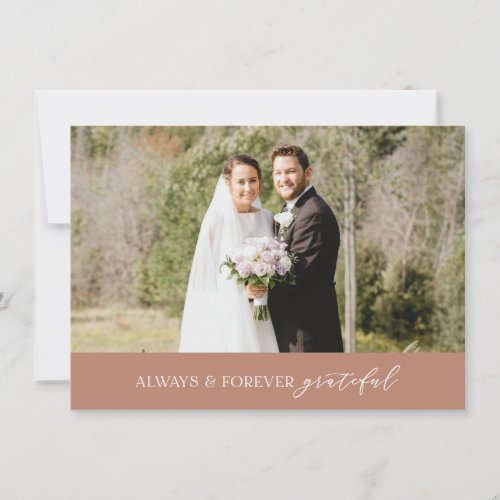 Minimalist Wedding Always and Forever Terracotta Thank You Card