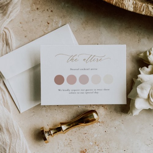 Minimalist Wedding Attire Insert Card with Script