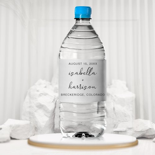 Minimalist Wedding Baby Shower Engagement Party Water Bottle Label