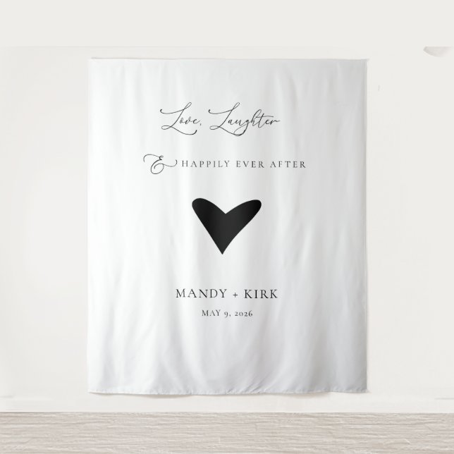 Minimalist Wedding Backdrop Banner Elegant Script  (Front)