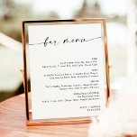 Minimalist Wedding Bar Menu | Modern Drink Menu  Poster<br><div class="desc">This beautiful Drink Menu Sign features a beautifully modern minimalist elegance to display at your wedding or special event. Easily edit most wording to match your style. Text and background colors are fully editable —> click the "Customize Further" button to edit!</div>