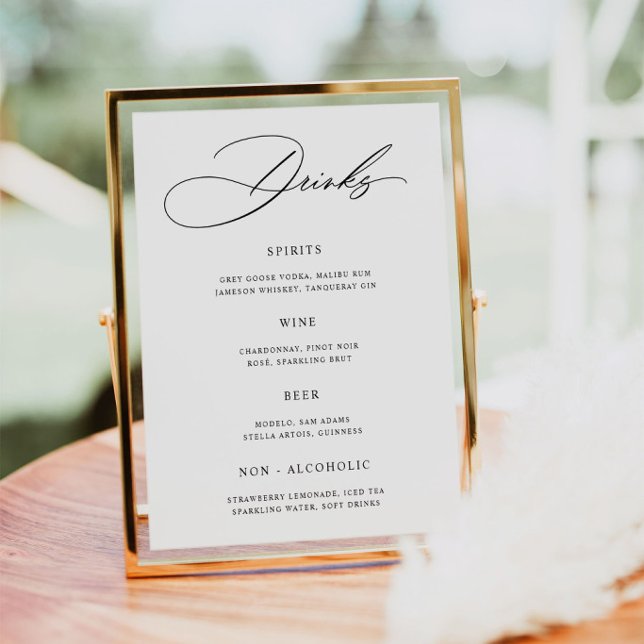 Minimalist Wedding Bar Menu  Poster (Creator Uploaded)