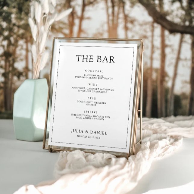 Minimalist Wedding Bar Menu Sign Template (Minimalist Wedding Bar Menu Sign Template)