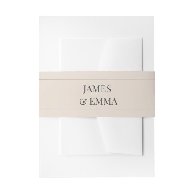 Minimalist Wedding Belly Band Soft Latte (Front Example)