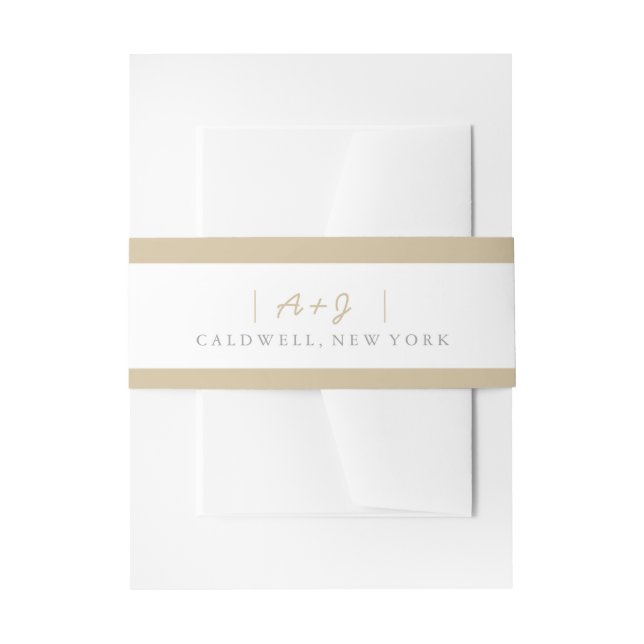 Minimalist Wedding Belly Bands | WEDDINGS Invitation Belly Band (Front Example)