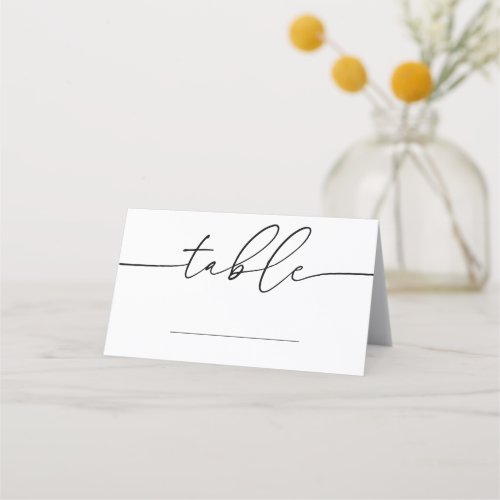 Minimalist Wedding Bridal Baby Shower Table Number Place Card