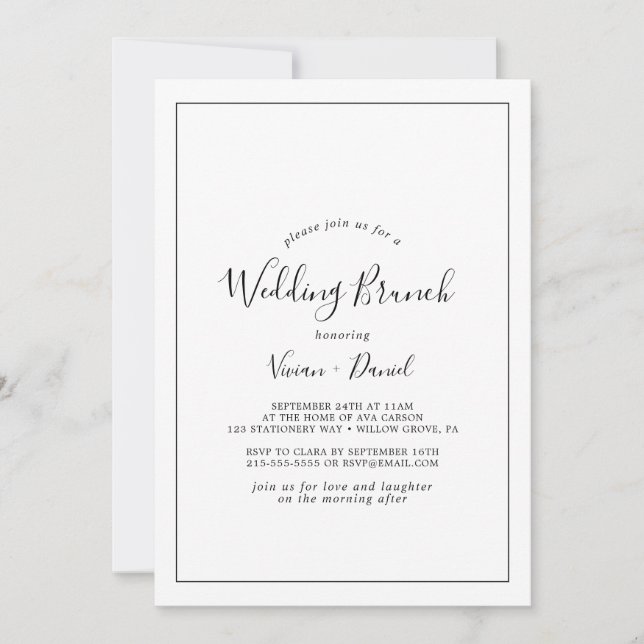 Minimalist Wedding Brunch Invitation (Front)