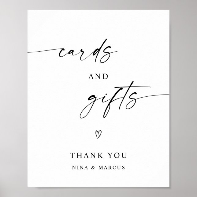 Minimalist Wedding Cards and Gifts Sign (Front)