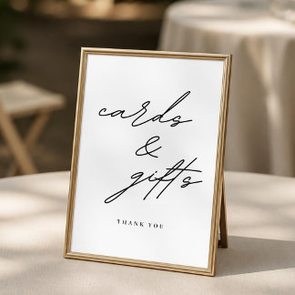Minimalist Wedding Cards and Gifts Sign Poster