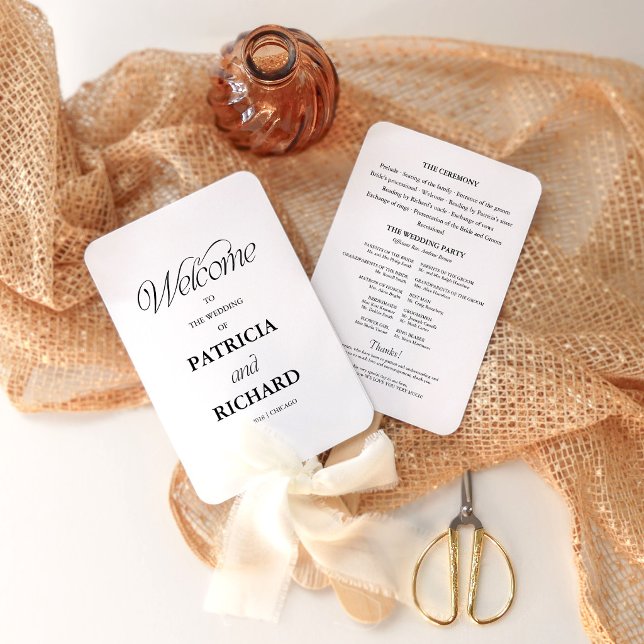 Minimalist Wedding Ceremony Order of Service  Hand Fan (Creator Uploaded)