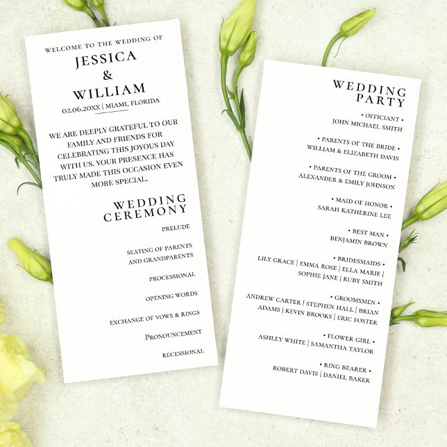 Minimalist Wedding Ceremony Program (Creator Uploaded)