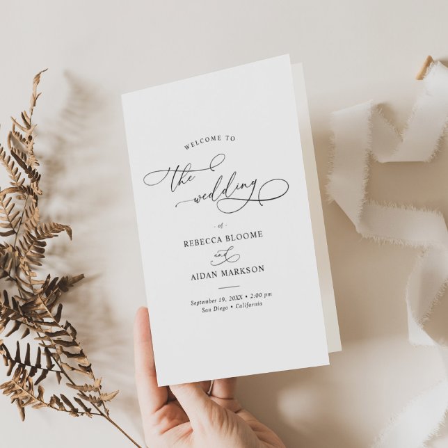 Minimalist Wedding Ceremony Program Bi-Fold (Creator Uploaded)
