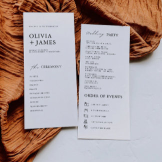 Minimalist Wedding Ceremony Program Template