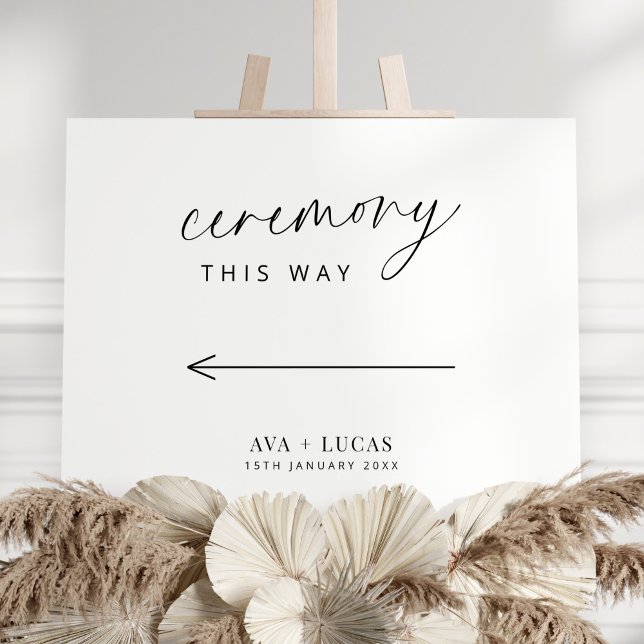 Minimalist Wedding Ceremony This Way Sign (Creator Uploaded)