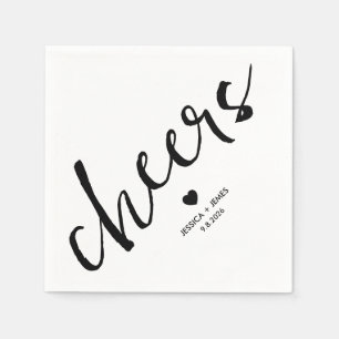 Minimalist Wedding Cheers weeding cocktail Napkins