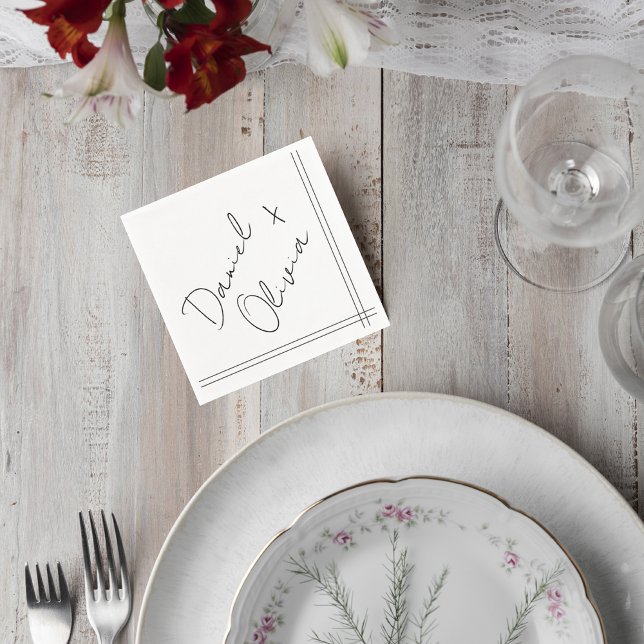 Minimalist Wedding Cocktail Napkins (Creator Uploaded)