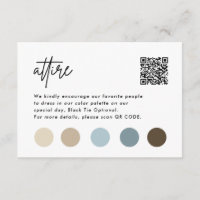 Minimalist Wedding Color Palette Attire Cards | Zazzle