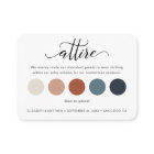 Minimalist Wedding Color Palette Attire Cards
