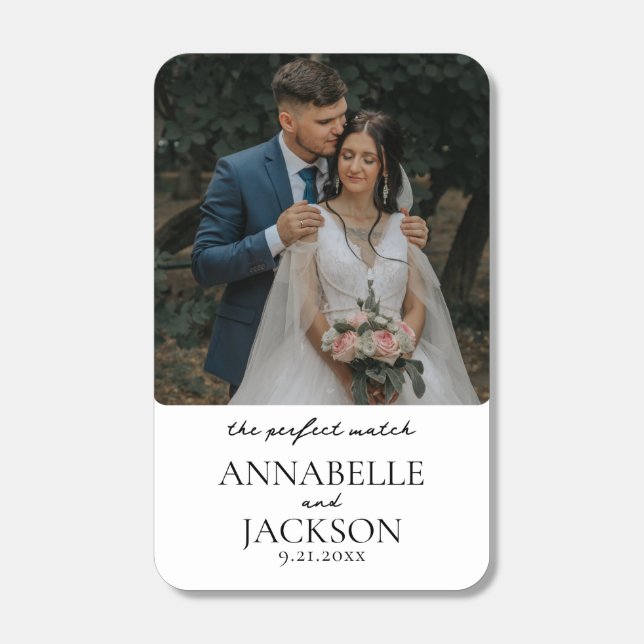 minimalist wedding couple Photo Matchboxes (Front)