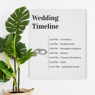 Minimalist Wedding Day Timeline Sign Poster