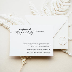 Minimalist Wedding Details Card, Enclosure Cards