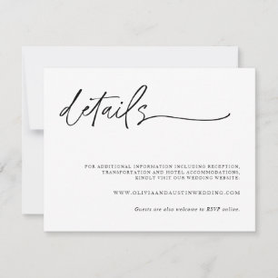 Minimalist Wedding Details Card   Wedding Website