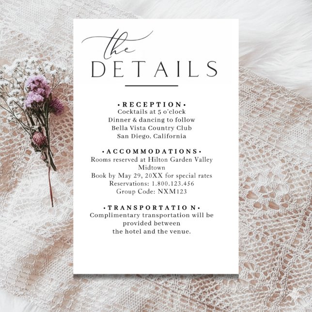 Minimalist Wedding Details Enclosure card (Creator Uploaded)
