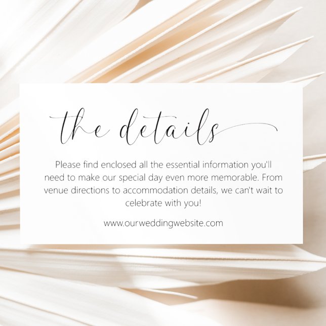 Minimalist Wedding Details Enclosure Card (Creator Uploaded)
