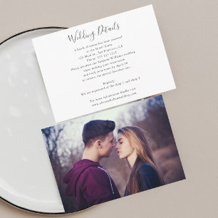 Minimalist Wedding Details with Photo Enclosure Card