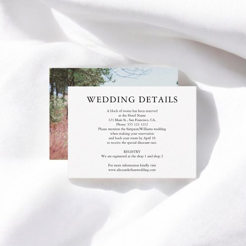 Minimalist Wedding Details with Photo Enclosure Card