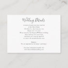 Minimalist Wedding Details with Photo Enclosure Card | Zazzle