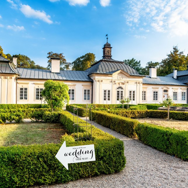 Minimalist Wedding Direction Arrow Yard Sign (Creator Uploaded)