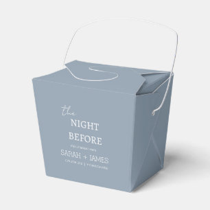 Minimalist Wedding Dusty Blue the Night Before Favor Boxes