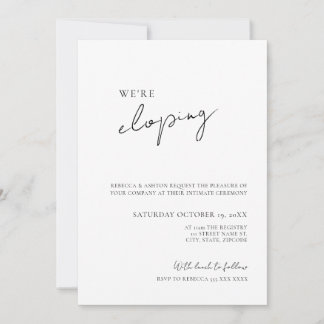 Minimalist Wedding Elopement Invitation