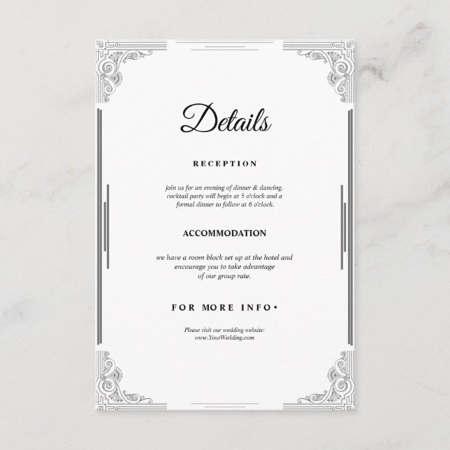 Minimalist Wedding Enclosure Card (Front)