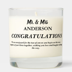 Minimalist Wedding engagement  gift for couple Scented Candle