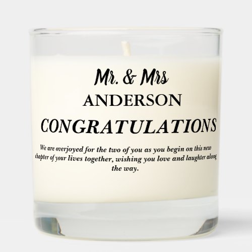 Minimalist Wedding engagement  gift for couple Scented Candle