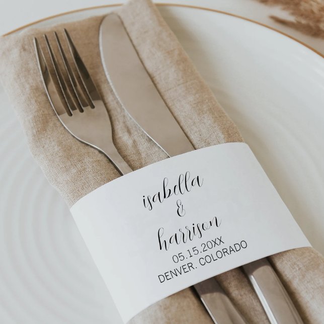 Minimalist Wedding Engagement Party Personalized Napkin Bands (Creator Uploaded)